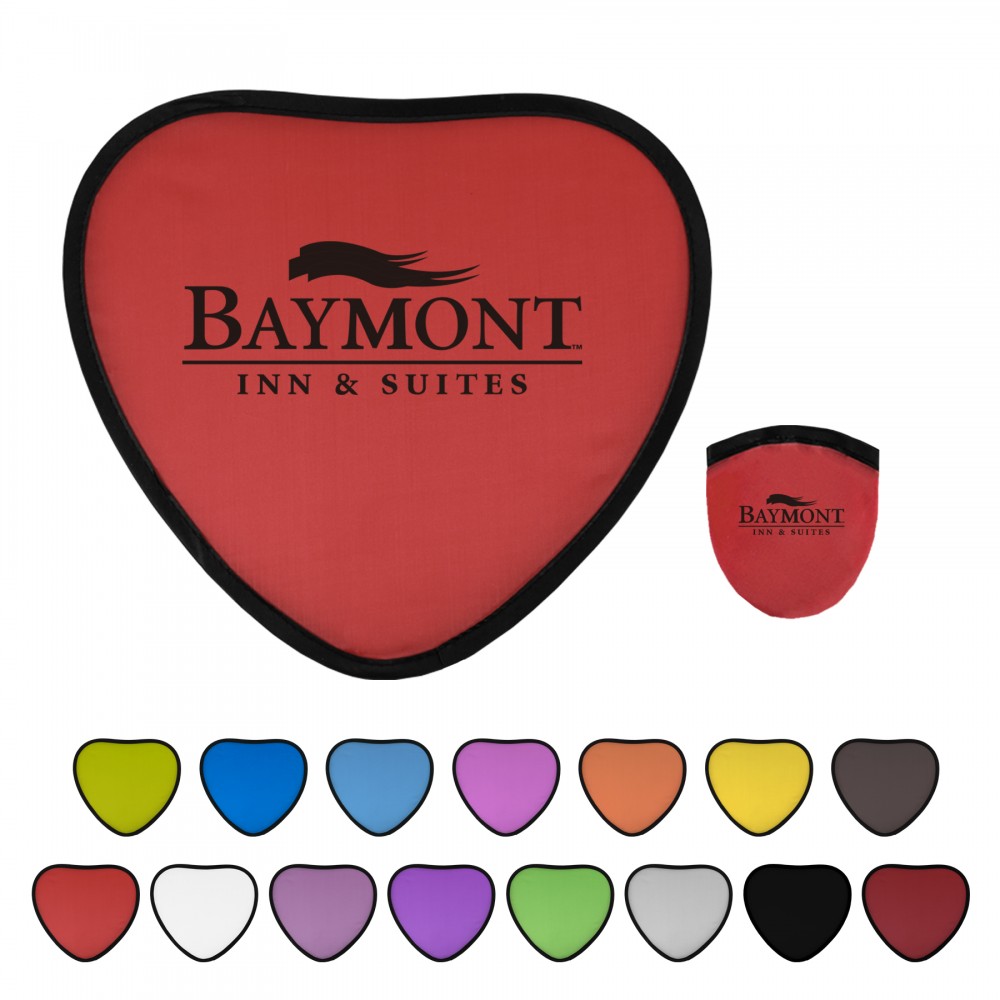 Heart Shape Folding Flying Disc With Case with Logo