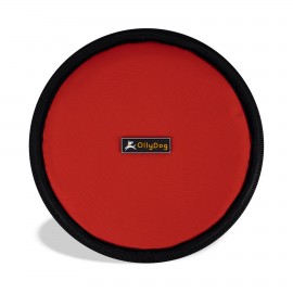 OllyDog Flyer Disc, Fiesta Red with Logo