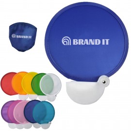 Promotional Foldable handheld Flying Discs Fan With Pouch