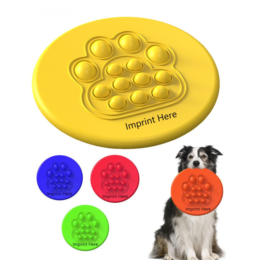 Flying Disc with Push Pop Bubble Sensory Toy with Logo