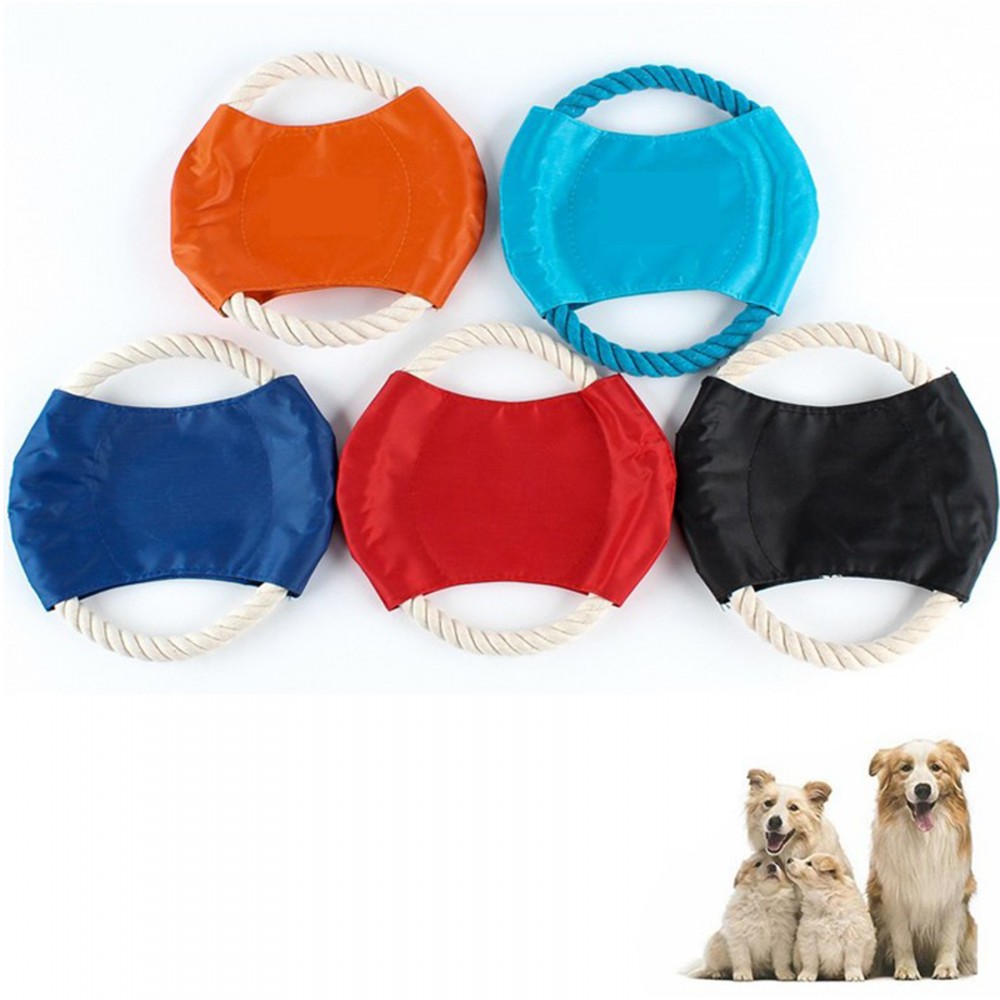 Logo Branded Full Color MOQ 50 Pet Dog Chew toy Flying Disc With Rope STOCK