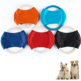 Personalized Full Color MOQ 50 Pet Dog Chew toy Flying Disc With Rope STOCK