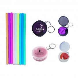 Customized Silicone Straw With Round Case