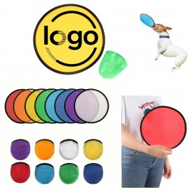 Custom 10" Fold Up Flying Disc w/Pouch with Logo