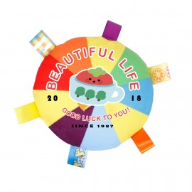 Rainbow Plush Squeaky Pet Frisbee with Logo