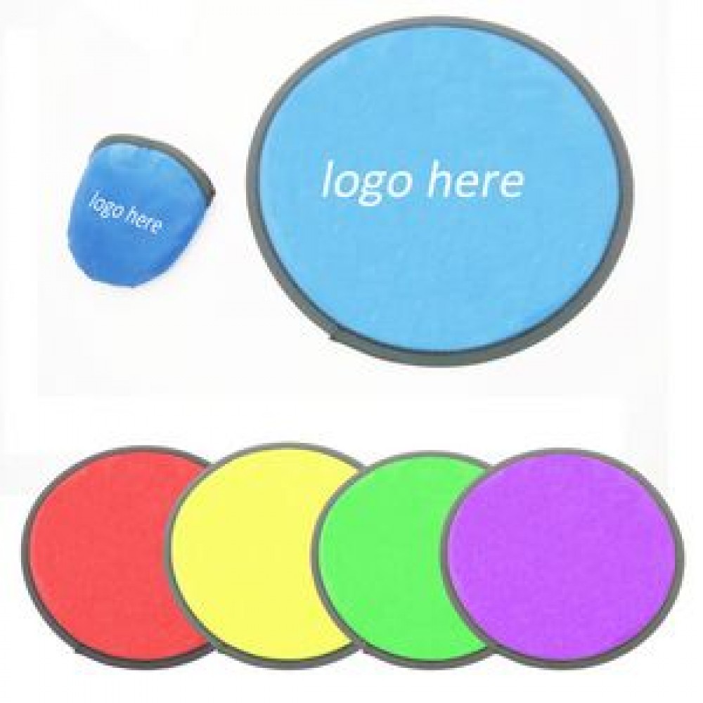 Personalized 10-inch Round Terylene Foldable Collapsible Flying Disc Fan with Pouch