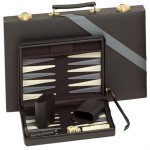 Custom Black & Gray Travel Magnetic Backgammon Set
