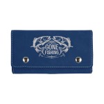 Personalized Blue/Silver Leatherette Card & Dice Set