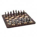 Customized Fantasy Chess Set w/ Pewter Pieces & 16" Walnut Root Board