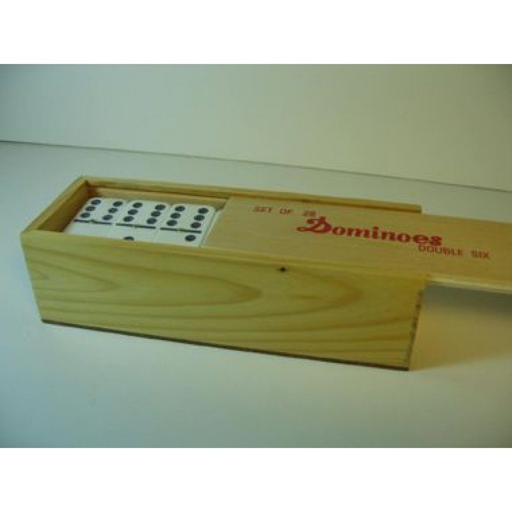 Double 6 Jumbo Domino In Wooden Case with Logo
