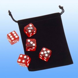 Customized 5 Dice In Velvet Pouch