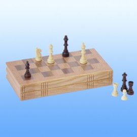 Logo Branded 11" Oak Book Style Chess Set