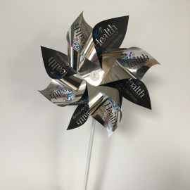 Personalized Pinwheel 1 - silver mylar with 5" diameter propellers