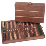 Promotional Wood Travel Backgammon Set - 6"