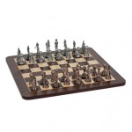 Customized Golf Chess Set w/ Pewter Pieces & 16" Walnut Root Board