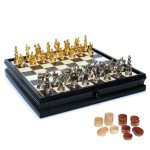 Custom Medieval Chess and Checker Set with Storage