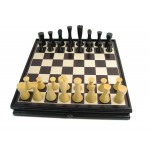 Customized Modern Chess & Checkers Set - Black with Storage