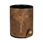 Custom Rustic & Gold Leatherette Dice Cup w/ 5 Dice