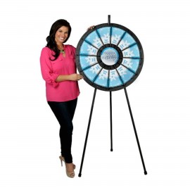 Customized 12-Slot Black Tabletop Prize Wheel Dry Erase Cut Out