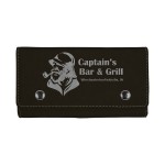 Customized Black/Silver Leatherette Card & Dice Set