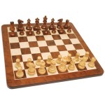 Custom Luxury English Style Chess Set-Weighted Pieces & 21" Board