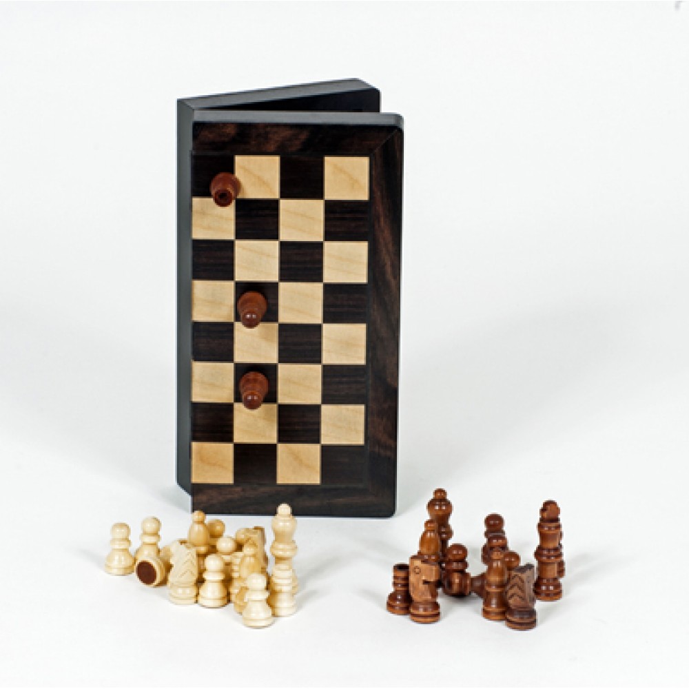 Promotional Travel Wood Magnetic Chess Set - 8" Promotional Travel Wood Magnetic Chess Set - 8"