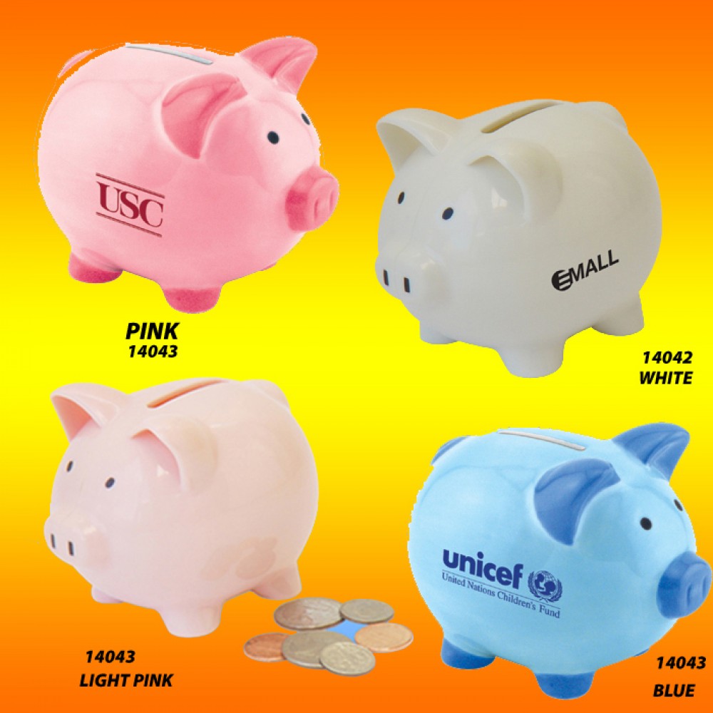 Color Ceramic Collectible Mini Cute Piggy Bank with Logo