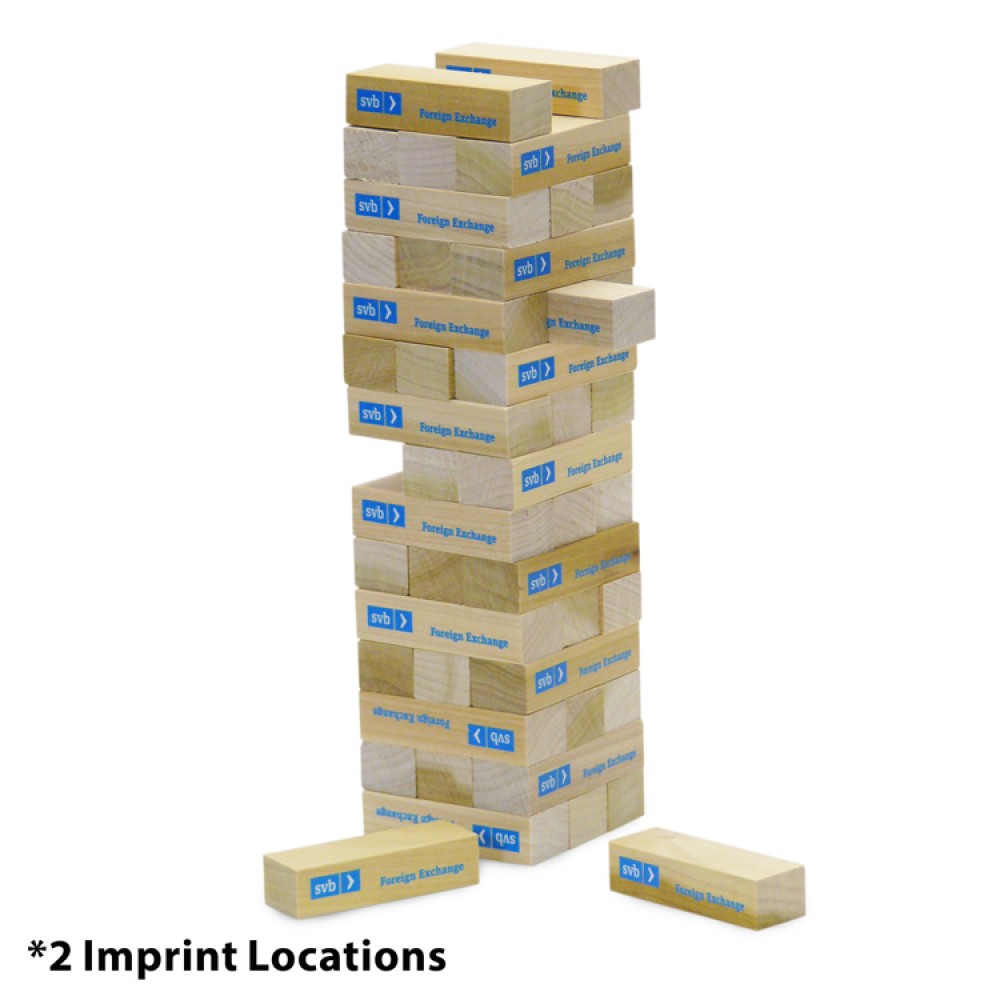 Personalized Tabletop Toppling Tower - (Double Imprint Included)