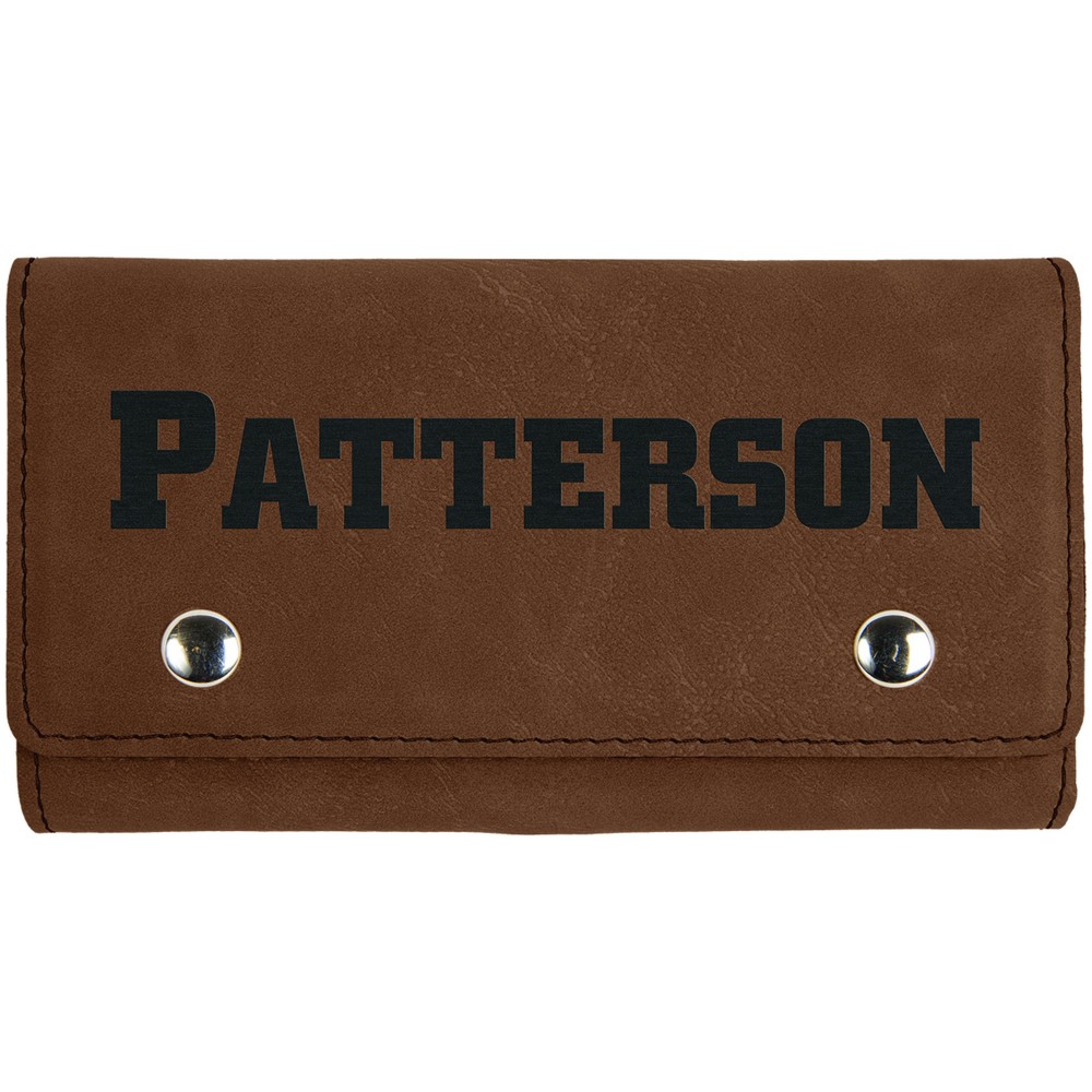 Logo Branded Dark Brown 2 Card Leatherette w/5 Dice Set Logo Branded Dark Brown 2 Card Leatherette w/5 Dice Set