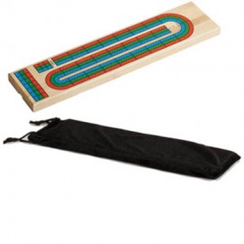 Customized 3 Color Track Wooden Cribbage Board.