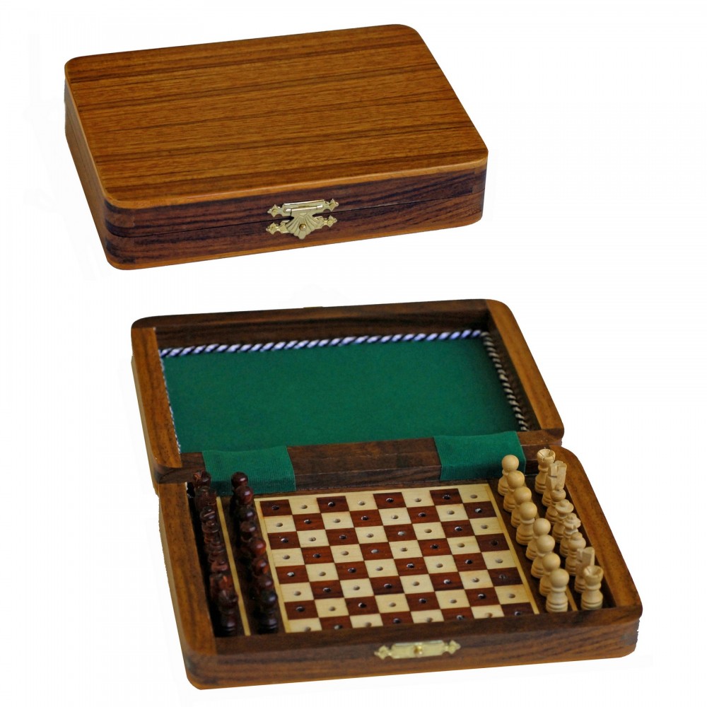 Logo Branded Travel Wood Pegged Chess Set Logo Branded Travel Wood Pegged Chess Set