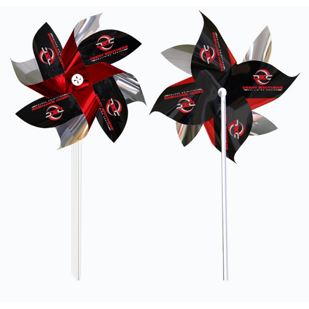 Custom Pinwheel 4 - Silver Mylar with 9" diameter propellers Custom Pinwheel 4 - Silver Mylar with 9" diameter propellers
