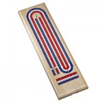 Personalized Classic Cribbage Set - Solid Wood Tri-Color (Red, White, Blue)
