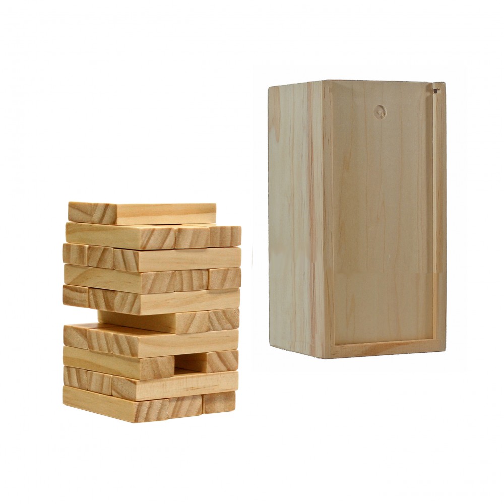 Customized Short Stack Tumbling Tower in Wood Box Customized Short Stack Tumbling Tower in Wood Box