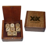 Promotional Wooden Dice Box w/ 8 Wooden Dice