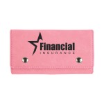 Customized Pink Leatherette Card & Dice Set