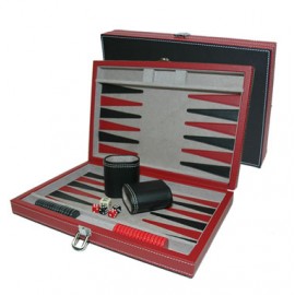 Leatherette Backgammon Set- Small (Screened) with Logo