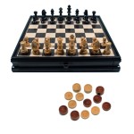 Personalized French Staunton Chess & Checkers Set 15" Board