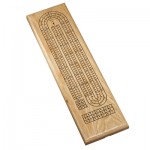 Personalized Classic Cribbage Set - Solid Oak Wood Continuous 3 Track Brd