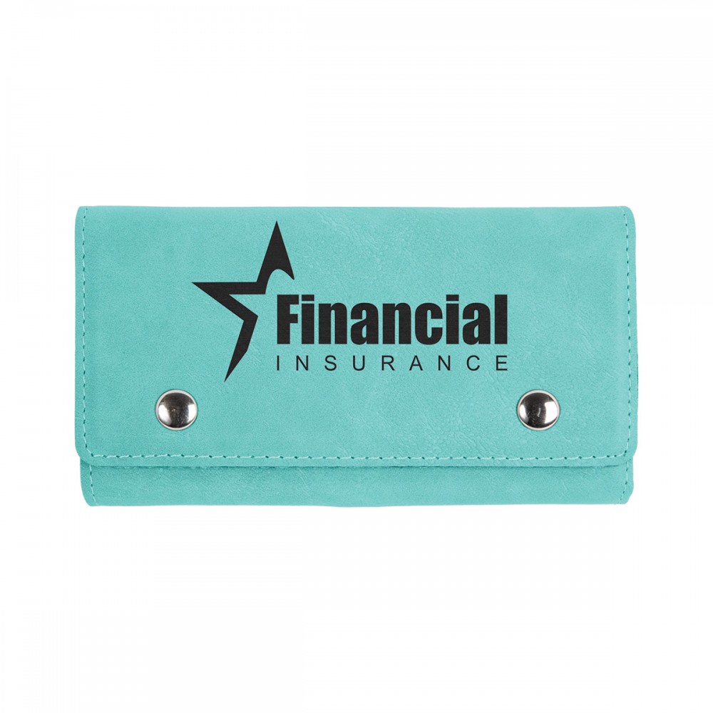 Promotional Teal Leatherette Card & Dice Set Promotional Teal Leatherette Card & Dice Set