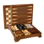 Logo Branded Walnut 7-Games-in-1 Combination Game Set