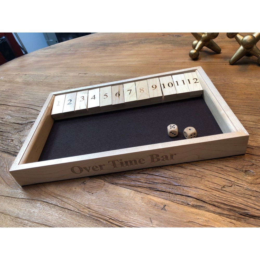 Logo Branded Deluxe Wood Shut the Box Game - 12 Numbers Logo Branded Deluxe Wood Shut the Box Game - 12 Numbers