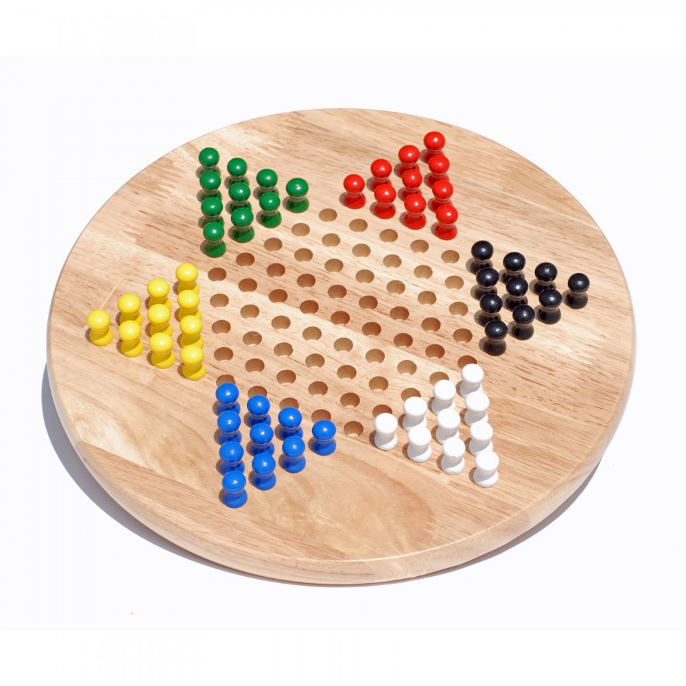 Personalized Solid Wood Chinese Checkers w/ Wooden Pegs-11.5" Diameter Personalized Solid Wood Chinese Checkers w/ Wooden Pegs-11.5" Diameter