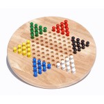 Personalized Solid Wood Chinese Checkers w/ Wooden Pegs-11.5" Diameter