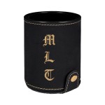 Promotional Black & Gold Leatherette Dice Cup w/ 5 Dice