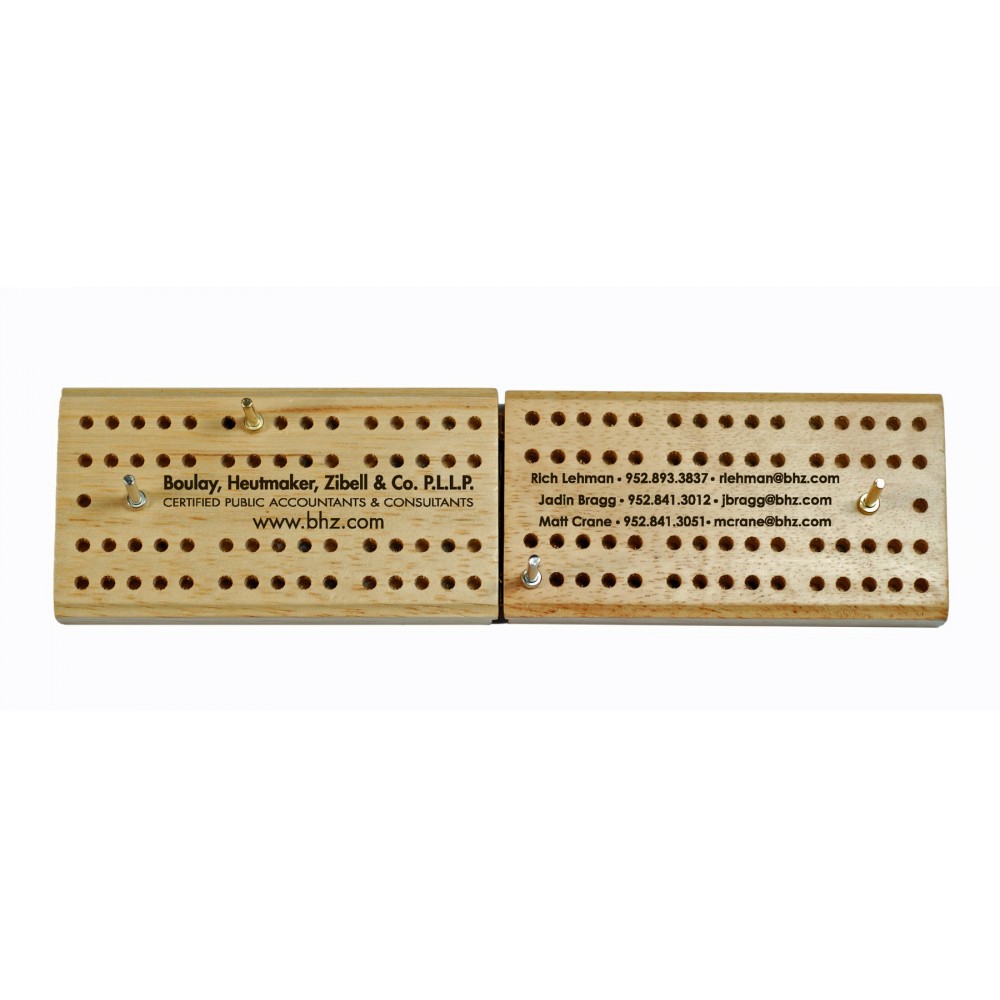 Personalized 2-Track Wood Folding Cribbage Game Personalized 2-Track Wood Folding Cribbage Game