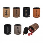 Leatherette Dice Cup with 5 Dice with Logo