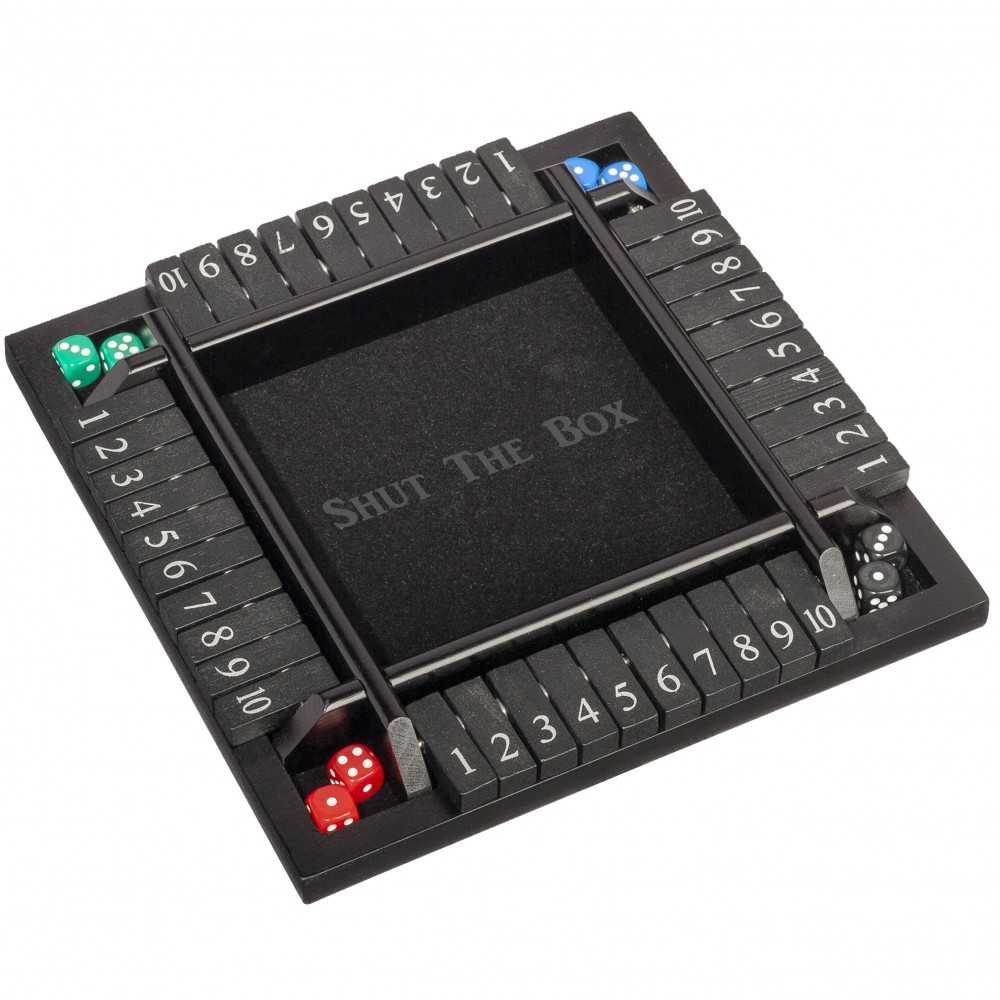 Personalized Mini 4 player Shut the Box - Black Stain Personalized Mini 4 player Shut the Box - Black Stain
