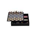 7 in 1 Black Leatherette Combination Game Set with Logo