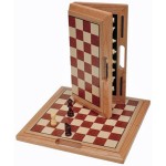 Customized Classic Folding Chess Set w/ Handle-Camphor Wood Board 16"